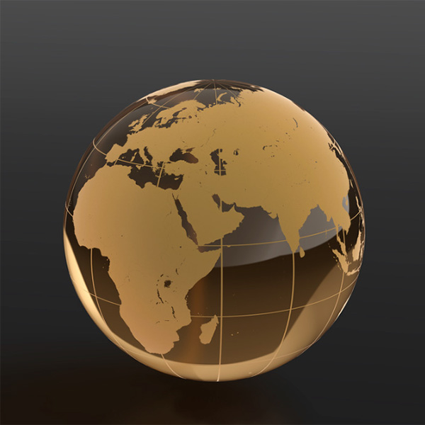 Image of the globe focused on Europe and Africa.