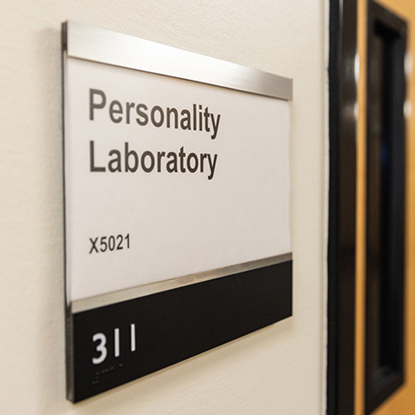 Sign outside the Personality Lab