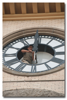 Memorial Hall receiving a new clock