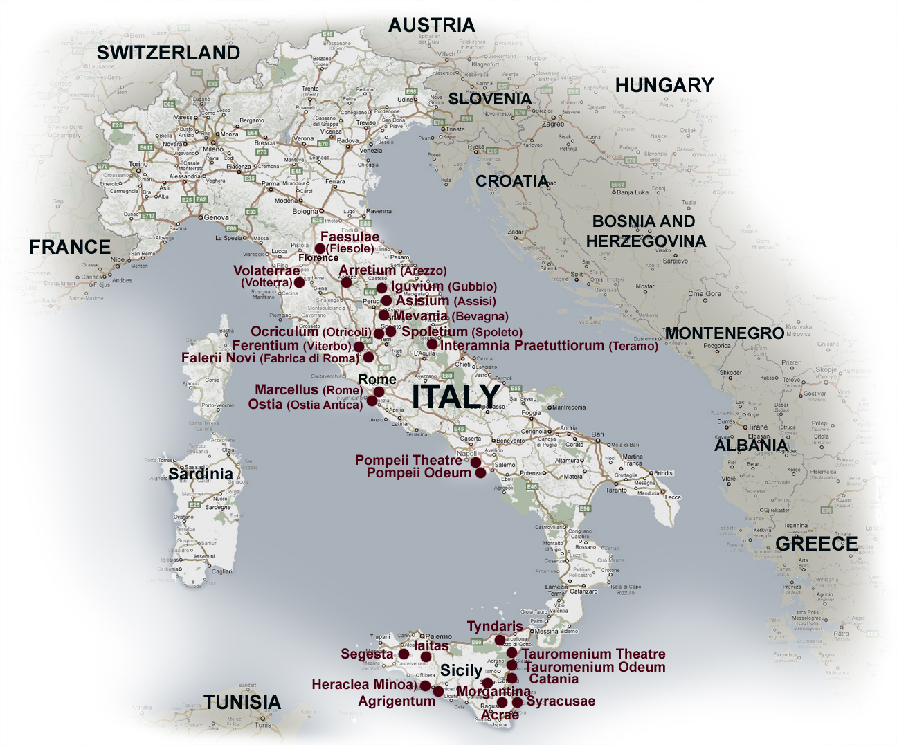 pompeii italy map