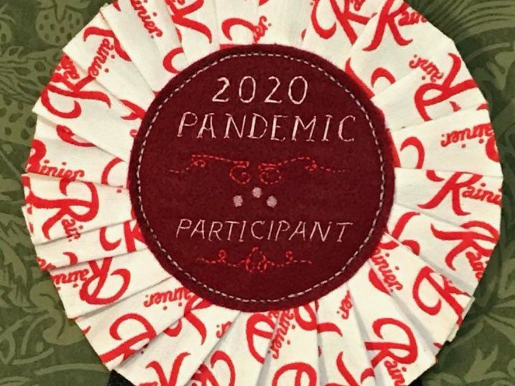 Detail of “Pandemic 2020 Participant ribbon,” by Antonia Keithahn