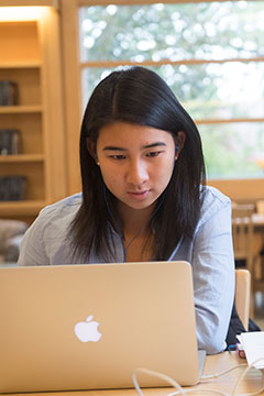 A student on a laptop