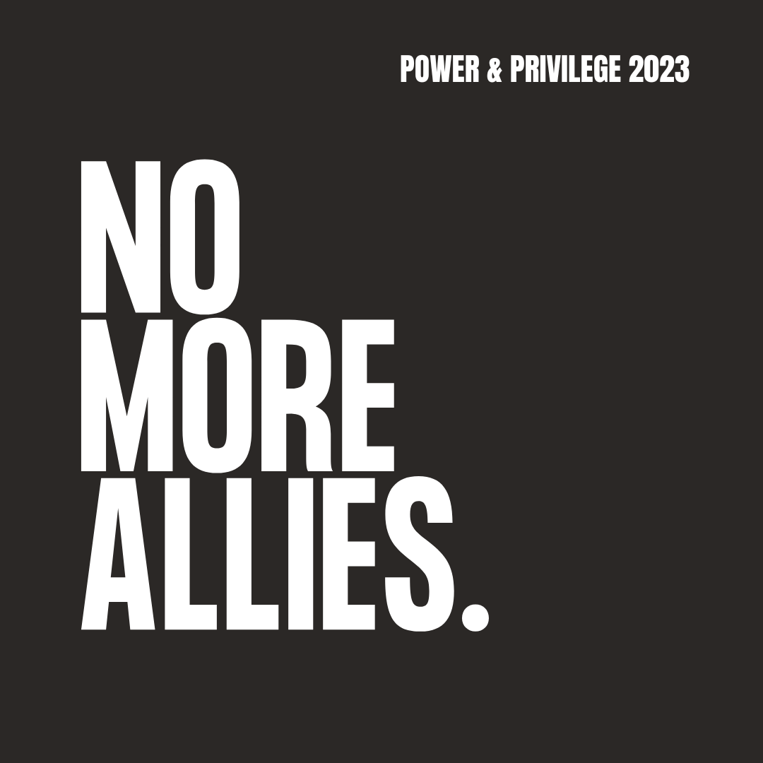 White text "No More Allies" on a black background.