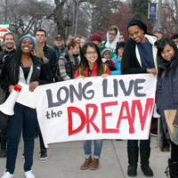 Whitman students honor the legacy of Dr. Martin Luther King, Jr. with a candlelight peace march
