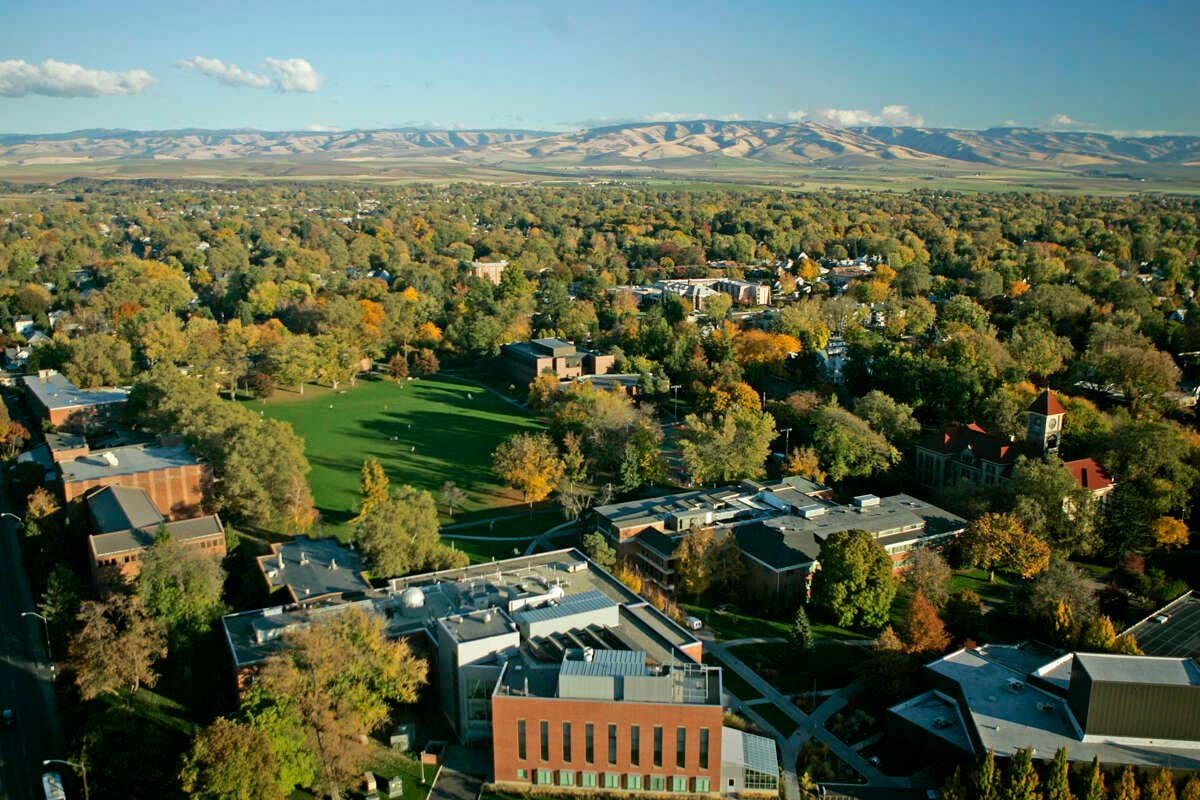 Aerial view of Whitman College