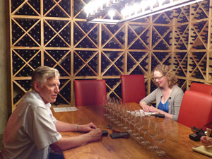 Melissa Salrin, archivist and special collections librarian, interviews one of the Walla Walla wine industry’s founding fathers, Norm McKibben.