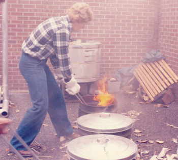 Mark Anderson '78 smelting back in the day.