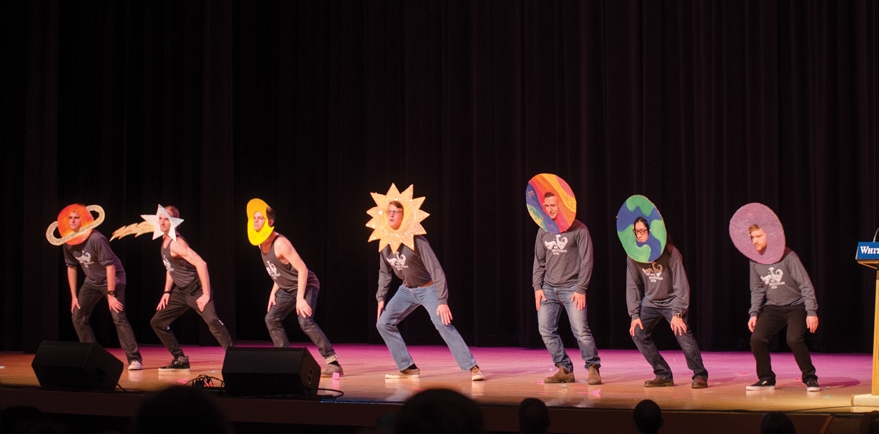 Contestants take part in the Mr. Whitman pageant last fall. 