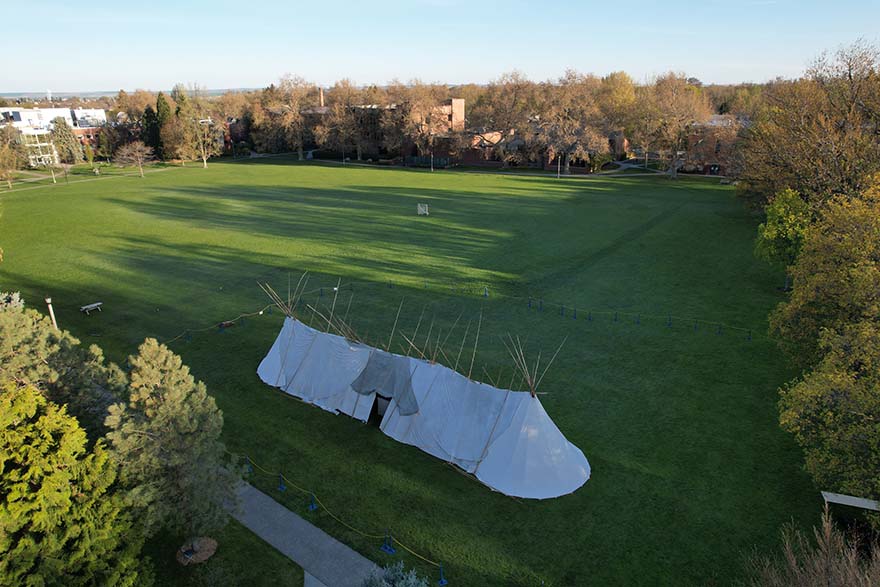 The Long Tent as seen from above.