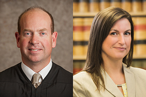 Chief Judge Robert Lawrence-Berrey '86 (left) of the Washington State Court of Appeals (Division III) and trial lawyer Andrea Burkhart '00