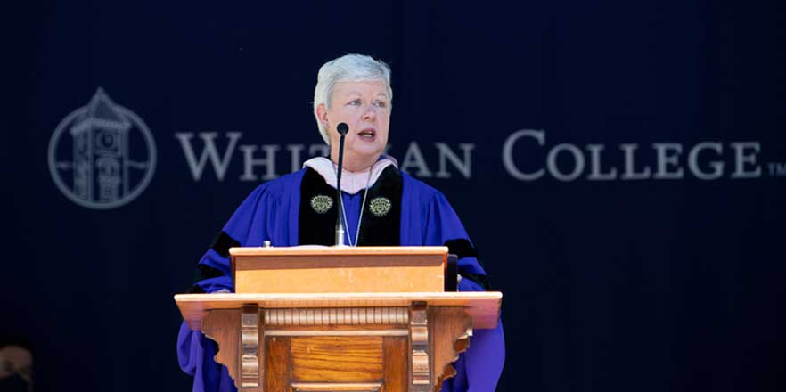 President Kathy Murray speaks at commencement
