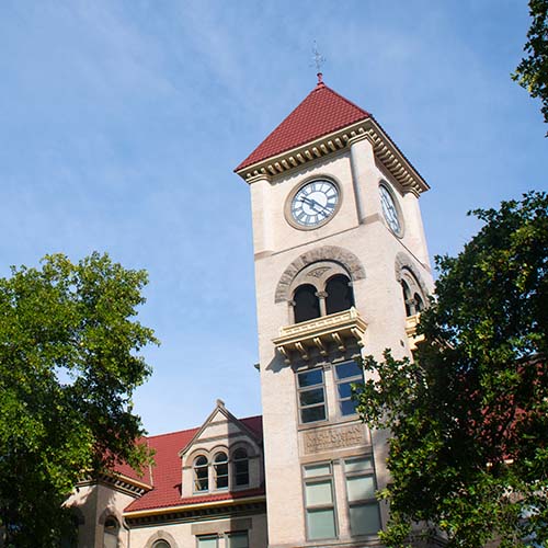 Whitman College's Memorial clock tower