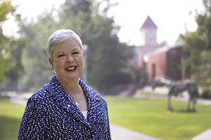 A portrait of Whitman President Kathleen Murray.