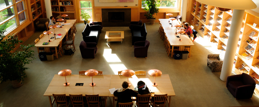 students studying in Penrose Library