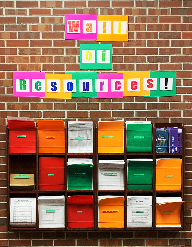 Image of the Academic Resource Center's Wall of Resources