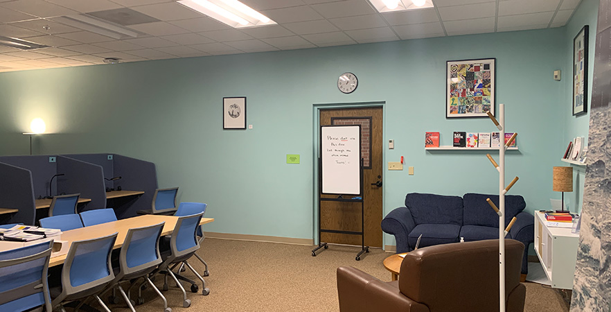 Academic Resource Center with corner study chairs