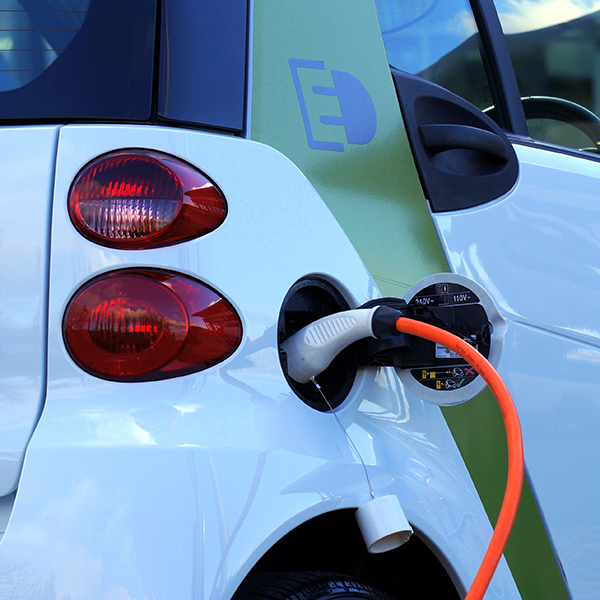 Electric car being charged.