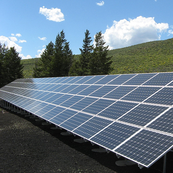 Row of solar panels.