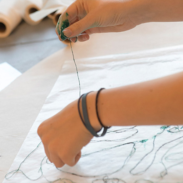 Placing string together as art project
