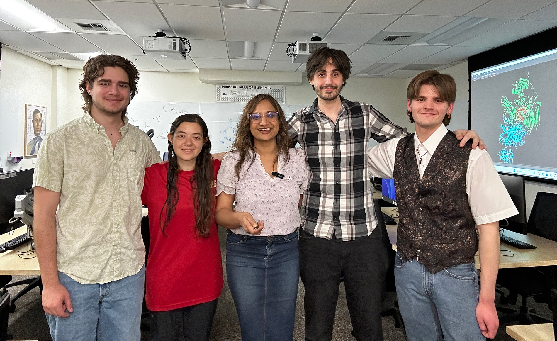 Dalia Biswas and students.