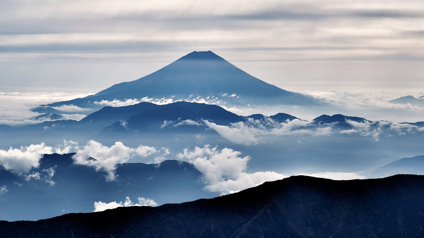 Mountains and fog.