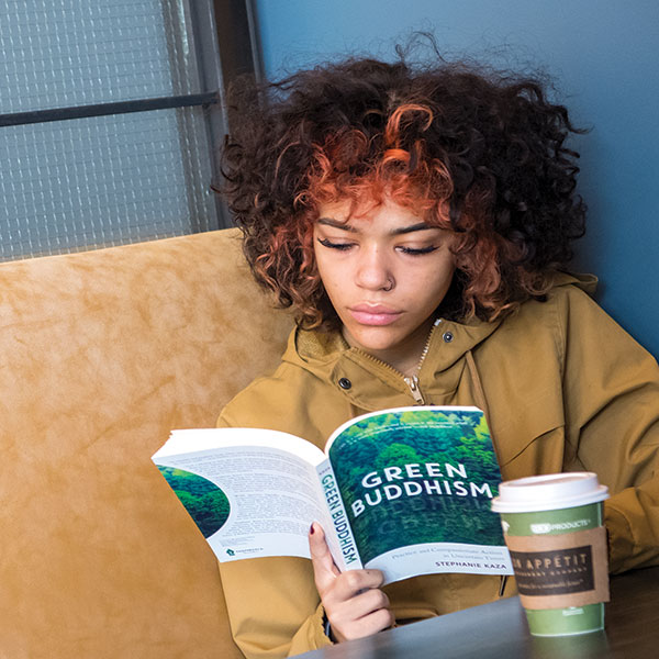 Student reading a philosophy book.