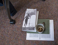 philosophy book with coffee cup