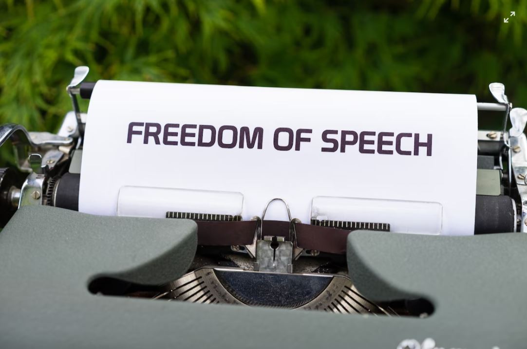 Freedom of Speech sign.