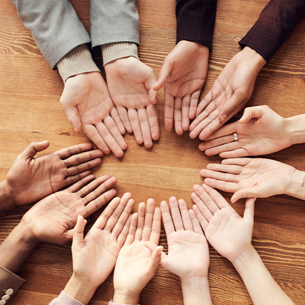 Hands in a circle.