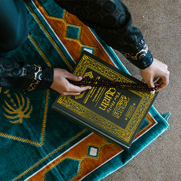 Quran on a table.