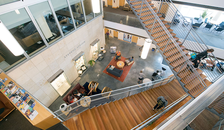 Stevens Atrium in the Hall of Science Building