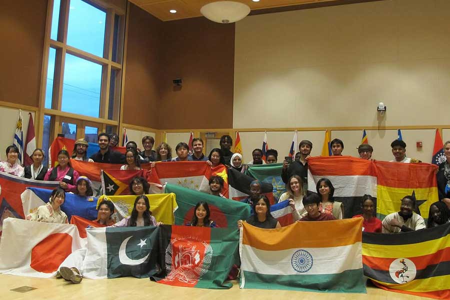 Pendhay Yeshay among a group on International Night