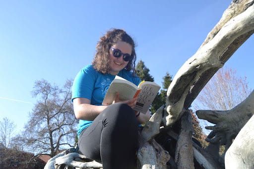 Zoe Perkins sitting on Styx.