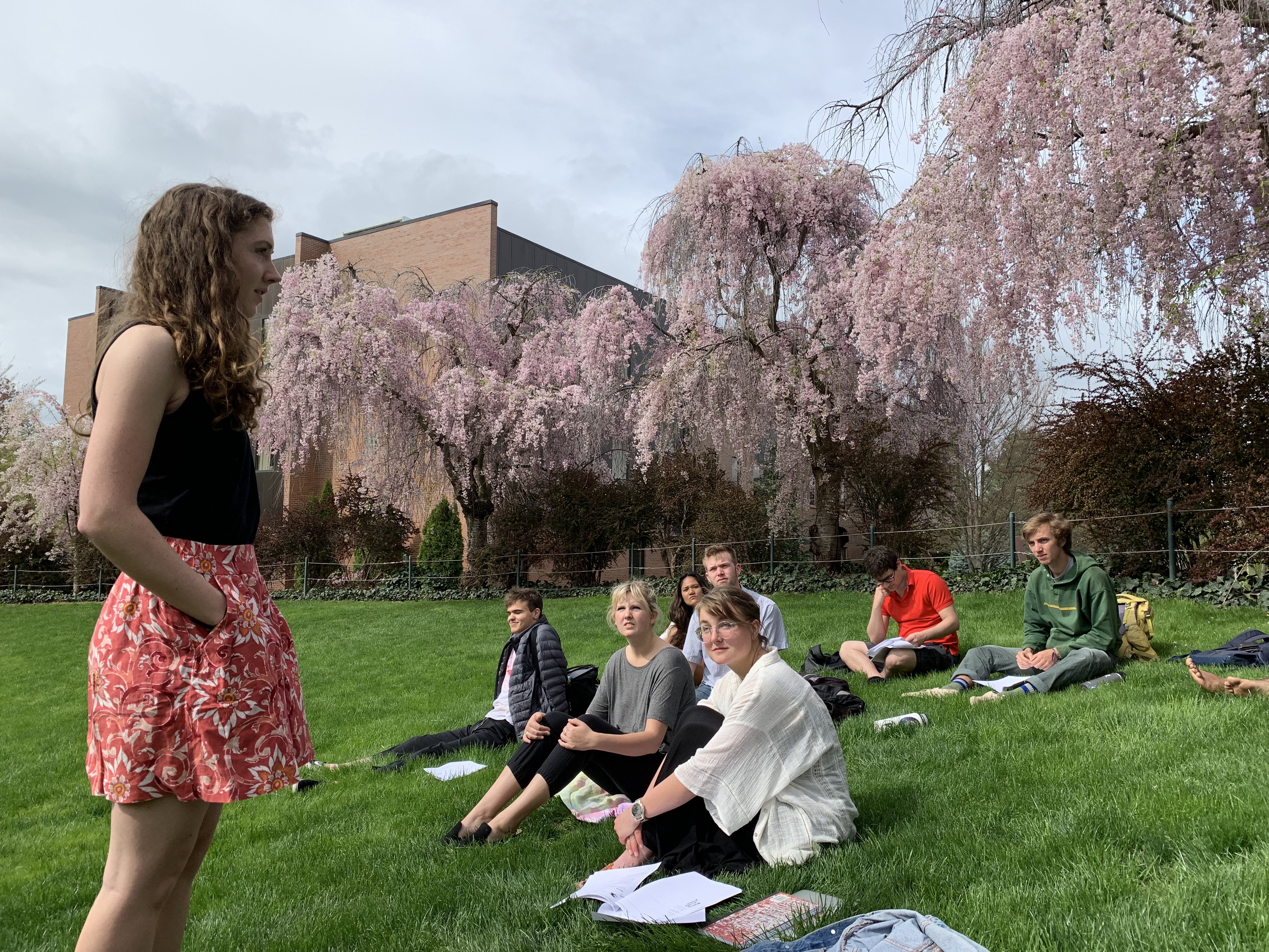 Image of Katie Davie reciting a poem