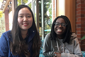 Esther Ra ’19 (on left) and Dorothy Mukasa ’19 collaborated on the production of this year’s Freedom Songs concert and zine.