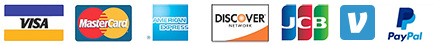 credit cards accepted: Visa, Mastercard, American Express, Discover, JCB