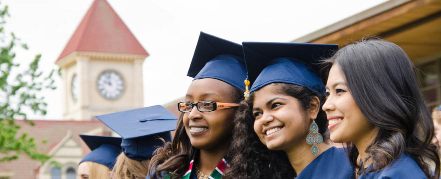 Seniors at commencement