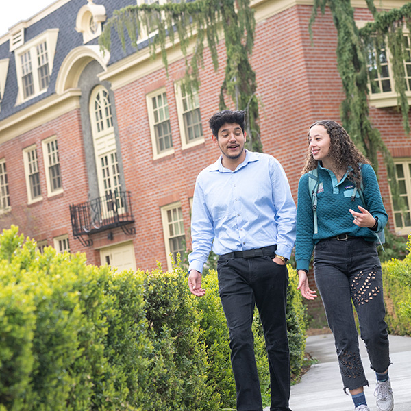 Students walking on campus