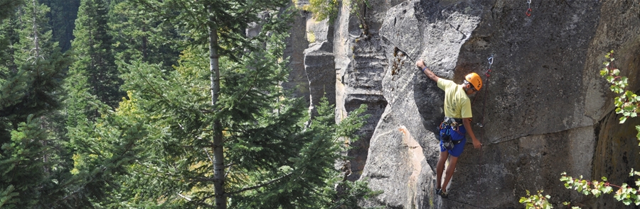 Person rock climbing