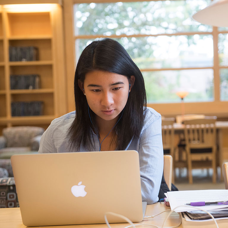 A student on a laptop