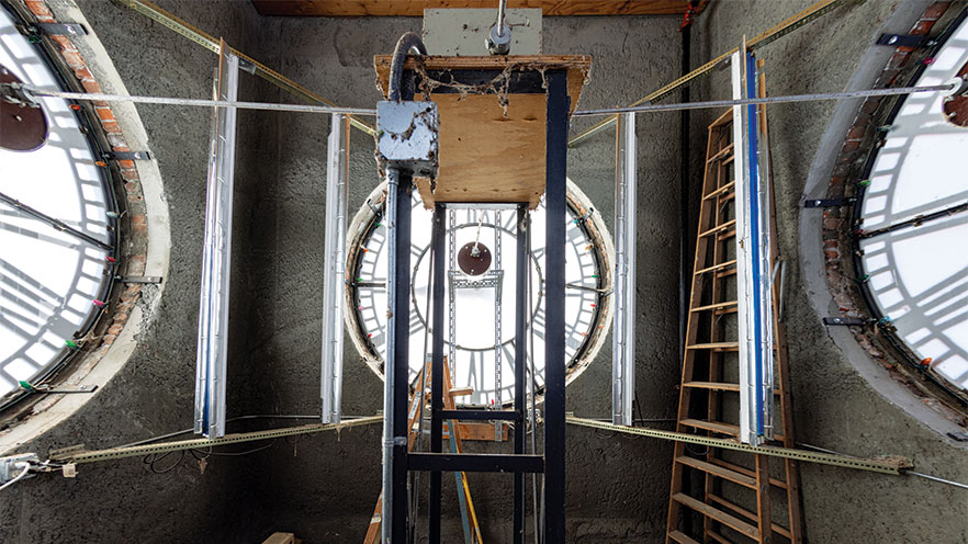 Clock tower bell mechanics