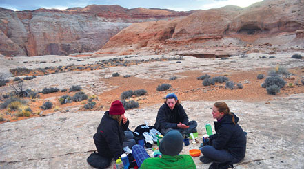 A group of students in the desert..