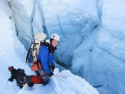 Brien Sheedy at the Khumbu Icefall.