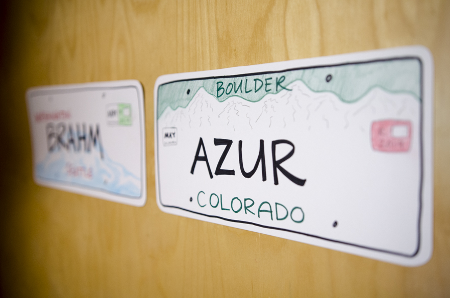 A welcoming door sign for new first years
