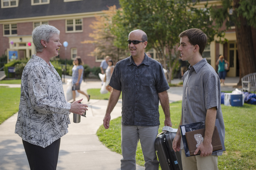 President Kathleen Murray with new students