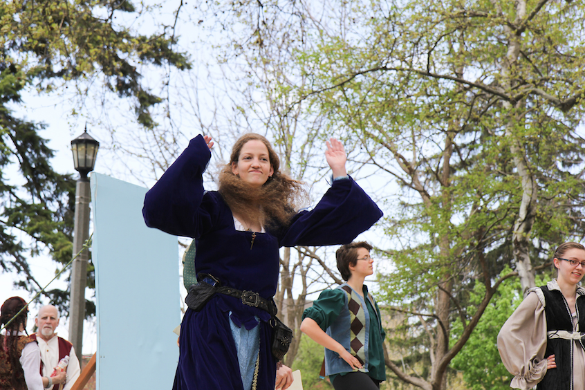 Grace Pyles ’18 majors in art and anthropology—and period fashion, at least for a day.