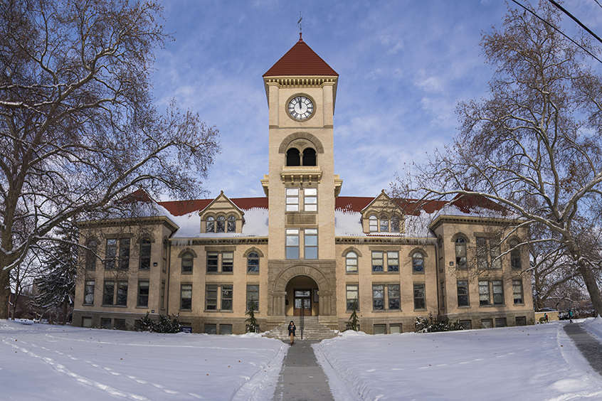 Memorial Building in the snow