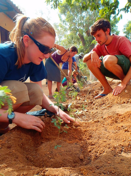 Katie Richards working on farming in the Peace Corps