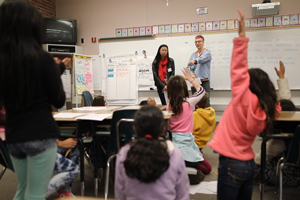 A screen capture from a video about this year’s Whitman Teaches the Movement. Pictured: elementary students in a classroom