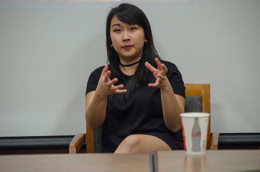 Mykhanh Pham '14, a customer success associate at Smartsheet, a collaborative work management and automation solutions company in Seattle, gives an overview of her work and field at the technology organizations session.